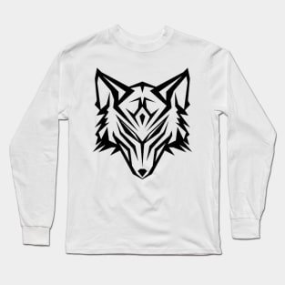 Wolf Head- Lines Long Sleeve T-Shirt